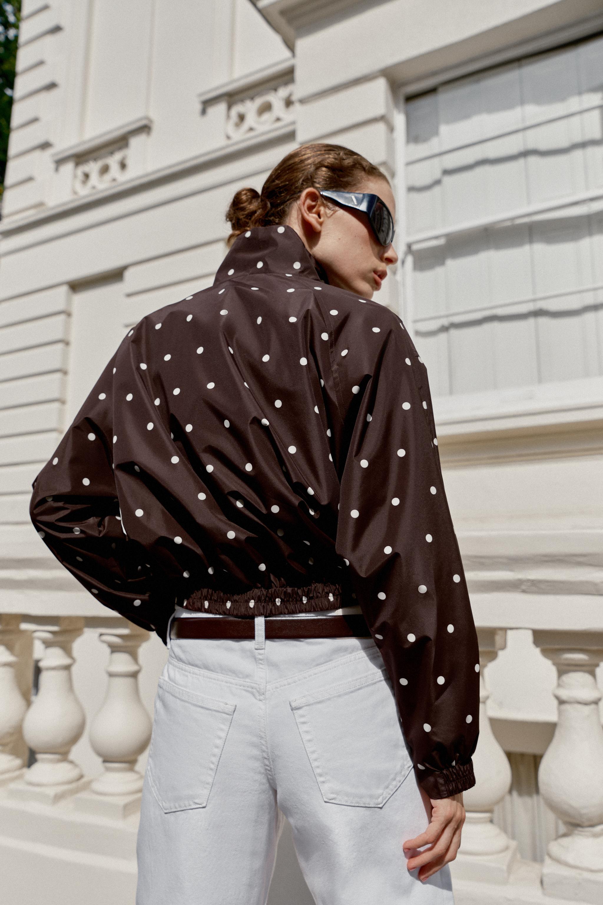 Женские куртки Zara POLKA DOT BOMBER JACKET — фото 6
