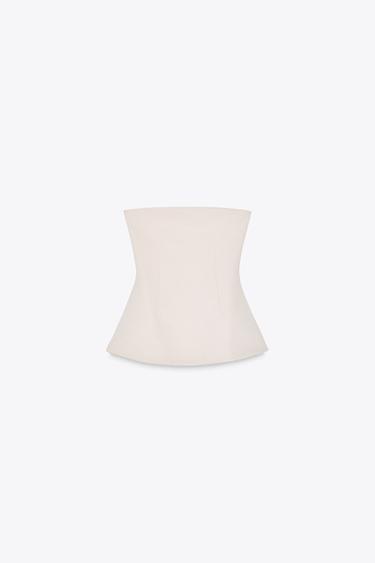 INTERLOCK BANDEAU TOP - Ecru by Zara