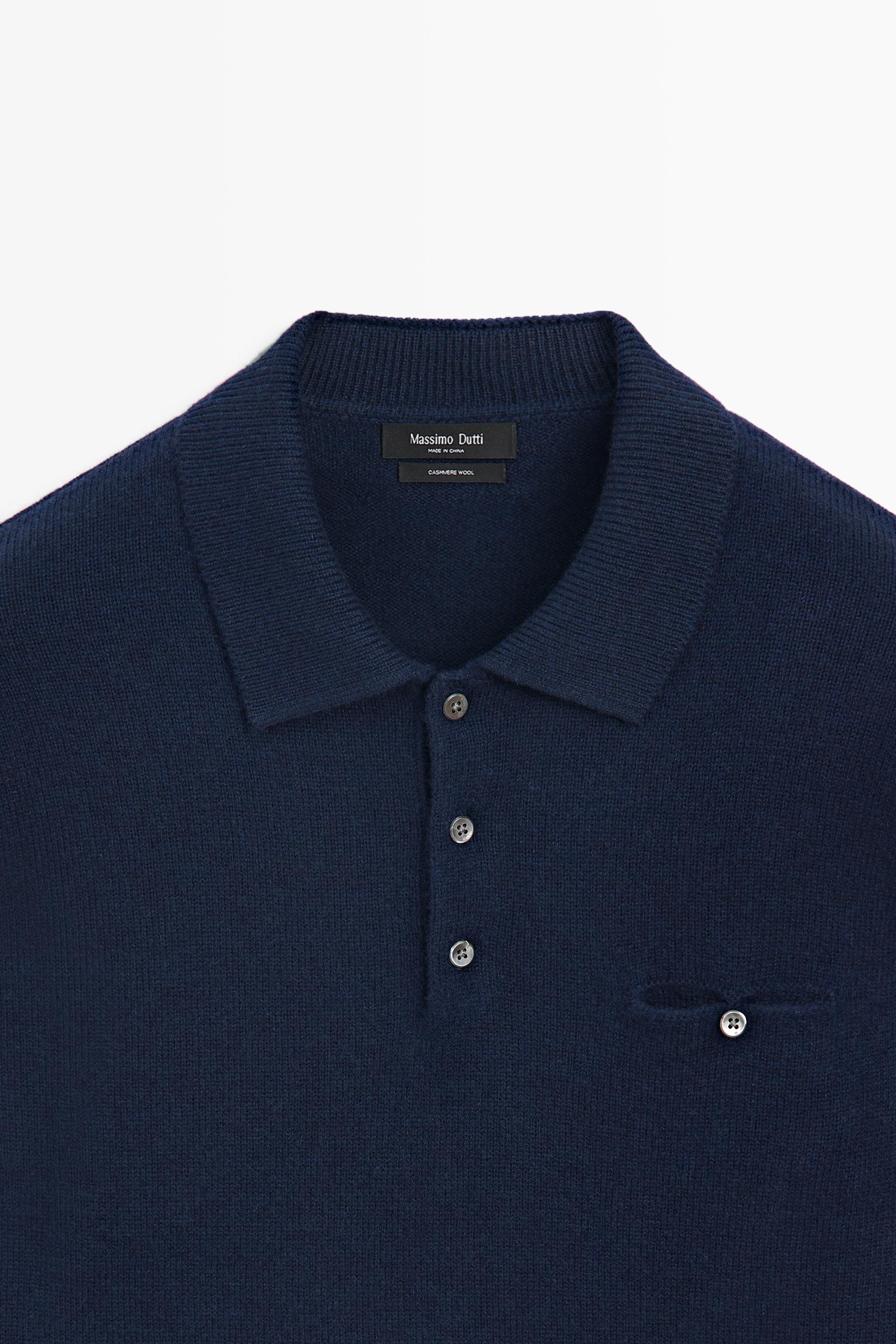 Pull polo en maille détail poche