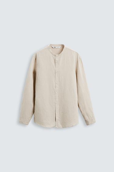 Zara LINEN - COTTON SHIRT - Light beige