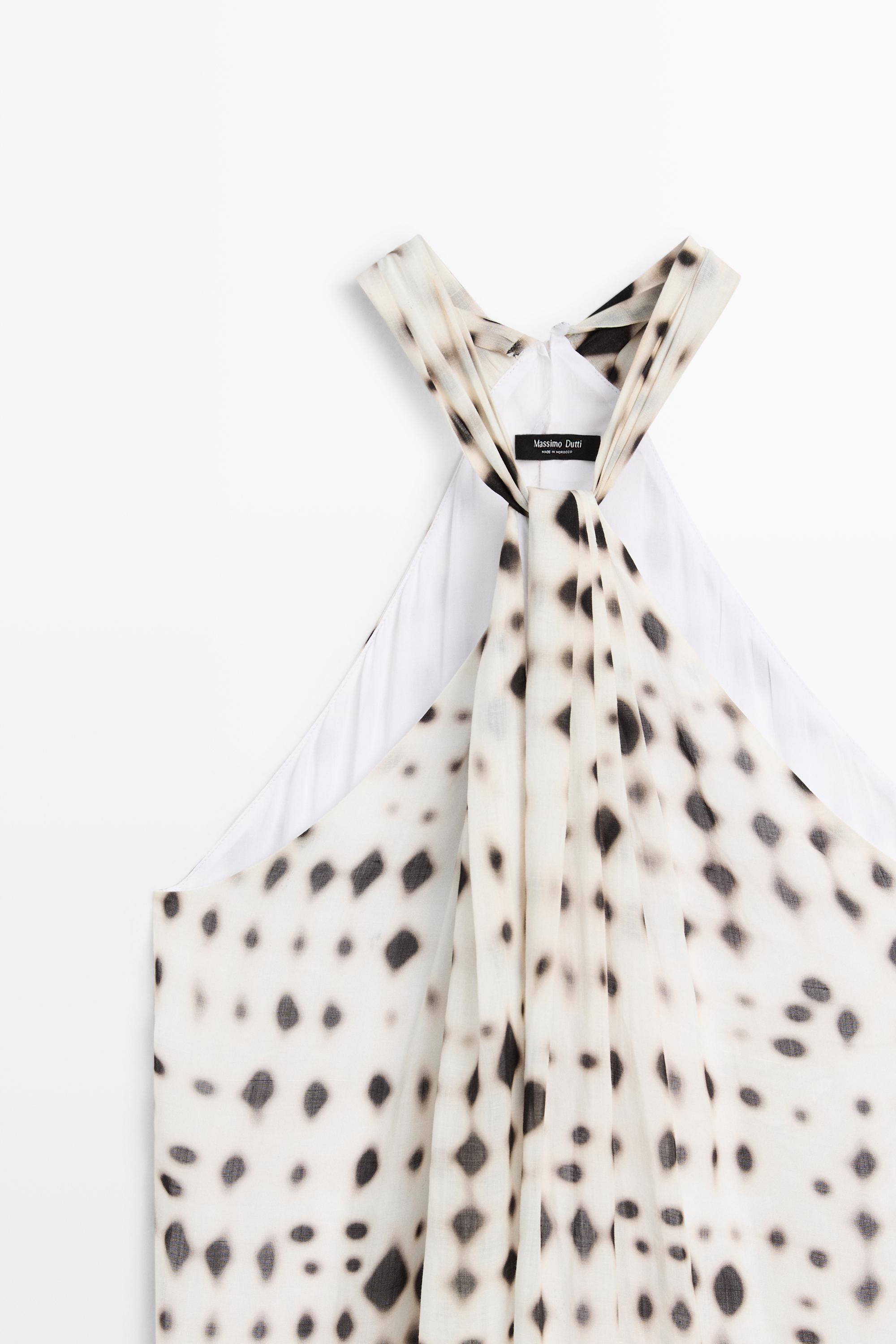 Robe à encolure américaine imprimée