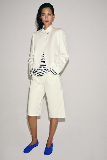 ZW COLLECTION CROPPED BLAZER - Ecru by Zara - Image 0
