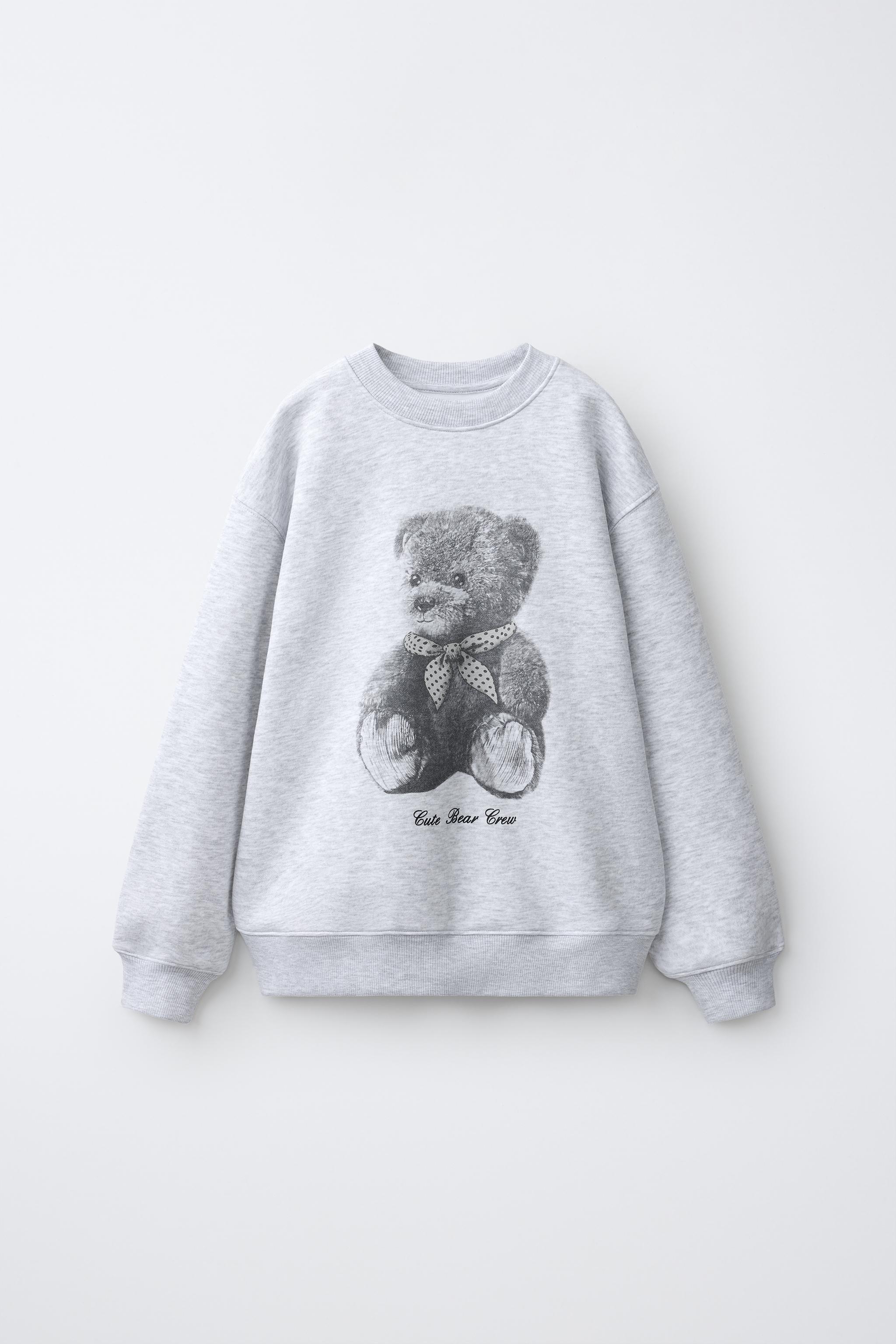 BEAR PRINT SWEATSHIRT - Grey marl | ZARA South Africa