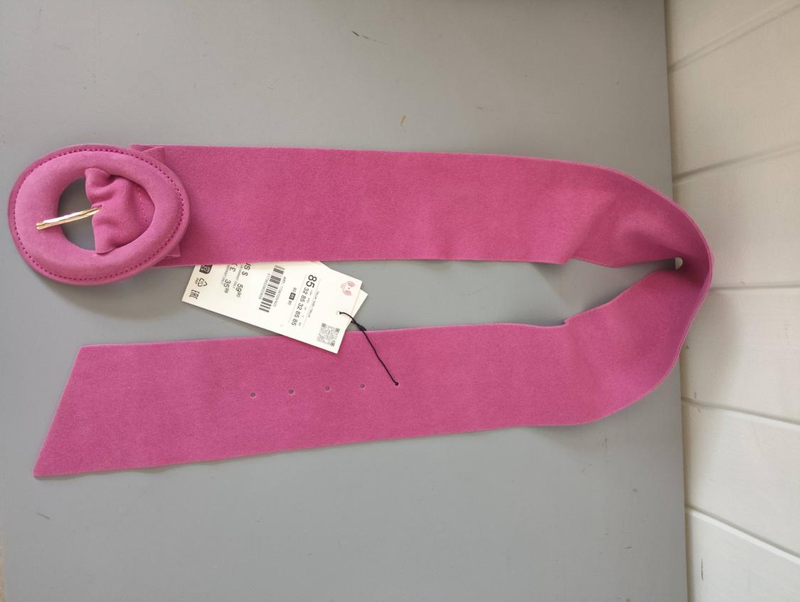 100% SUEDE LEATHER BELT WITH LINED BUCKLE - Image 4