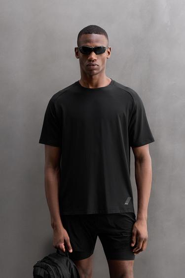 Zara LOS ANGELES LAB TECHNICAL T-SHIRT - Black