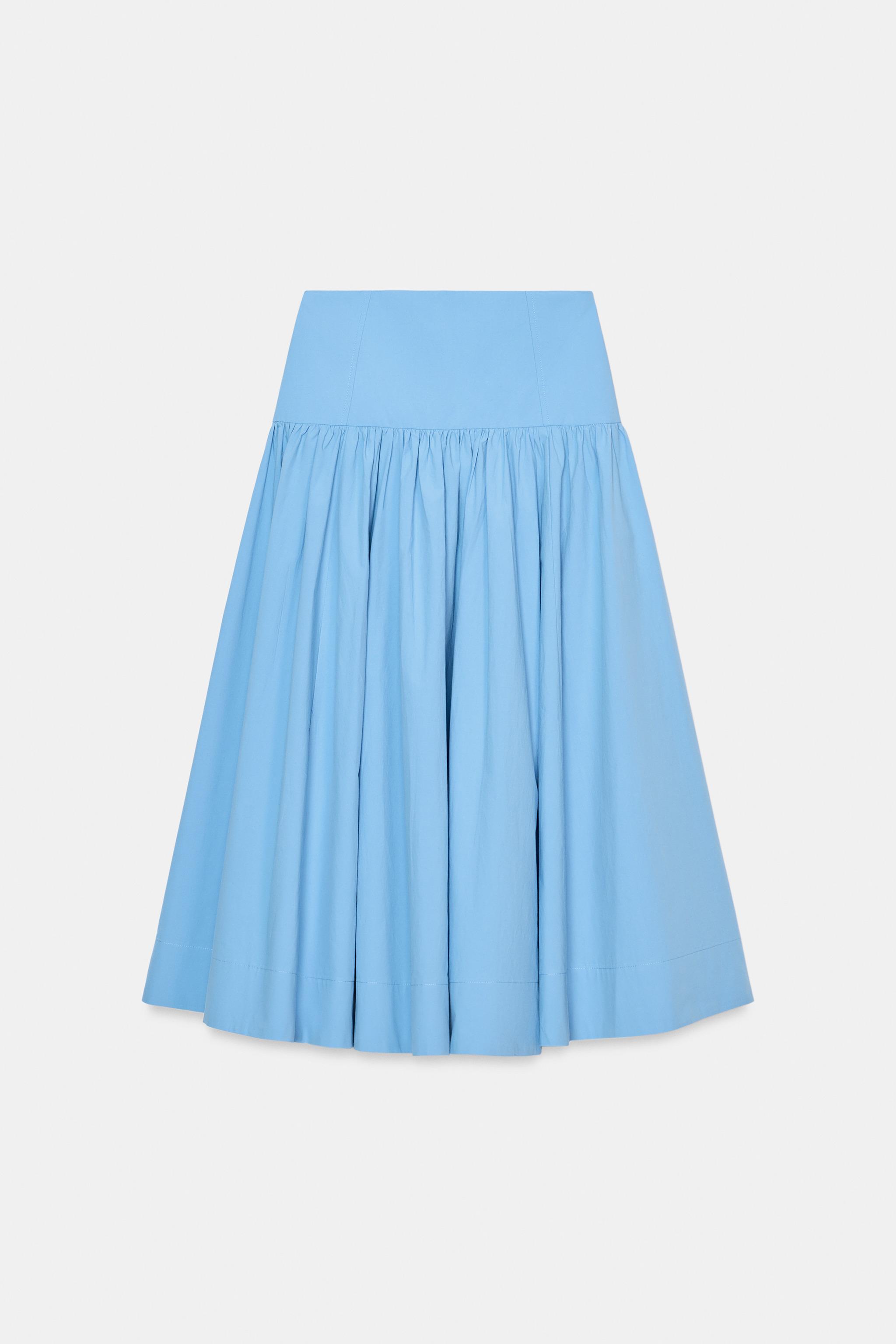 ミディ丈ボリュームスカート - 濃青 | ZARA Japan / 日本