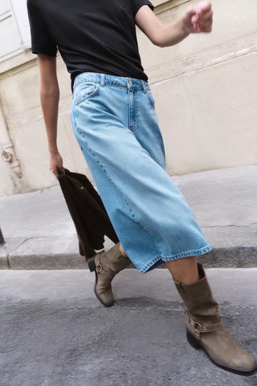 Z1975 LONG DENIM BERMUDA SHORTS - Mid-blue by Zara