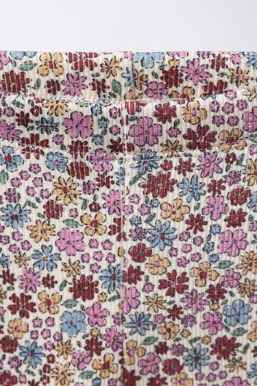 FLORAL RIBBED JOGGING SWEATSHIRT AND LEGGINGS SET - Pink by Zara - Image 4