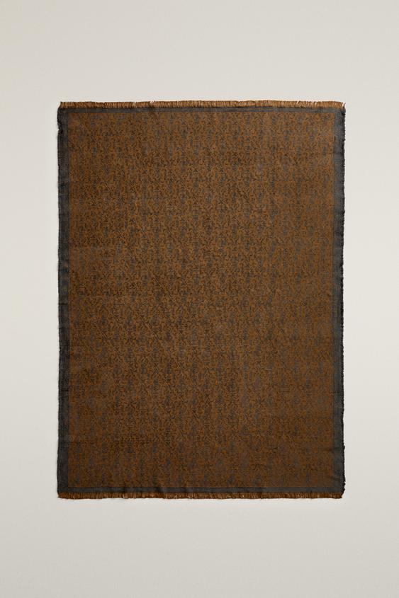 JACQUARD DEKEN VAN WOL MET FRANJES - Oker van Zara - Afbeelding 0