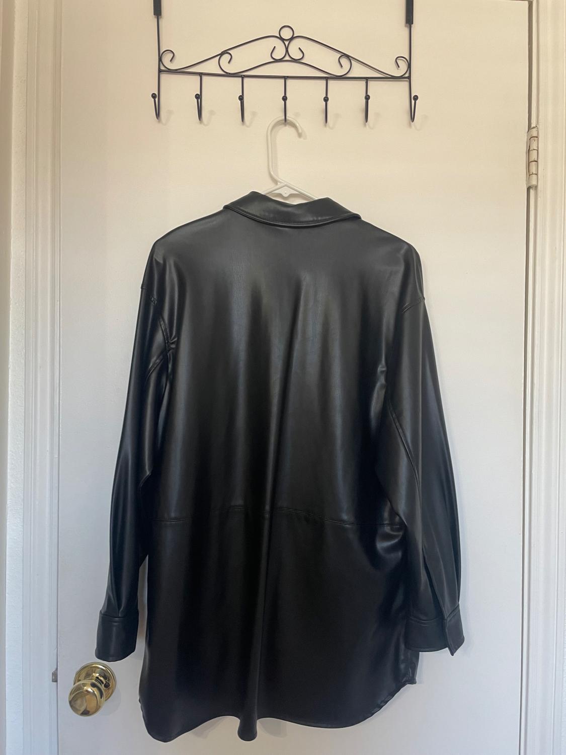 FAUX LEATHER OVERSHIRT - Image 2