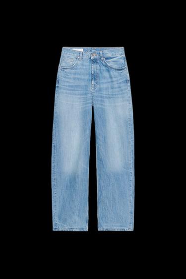 TRF HIGH-WAIST STRAIGHT LEG JEANS - Light blue by Zara