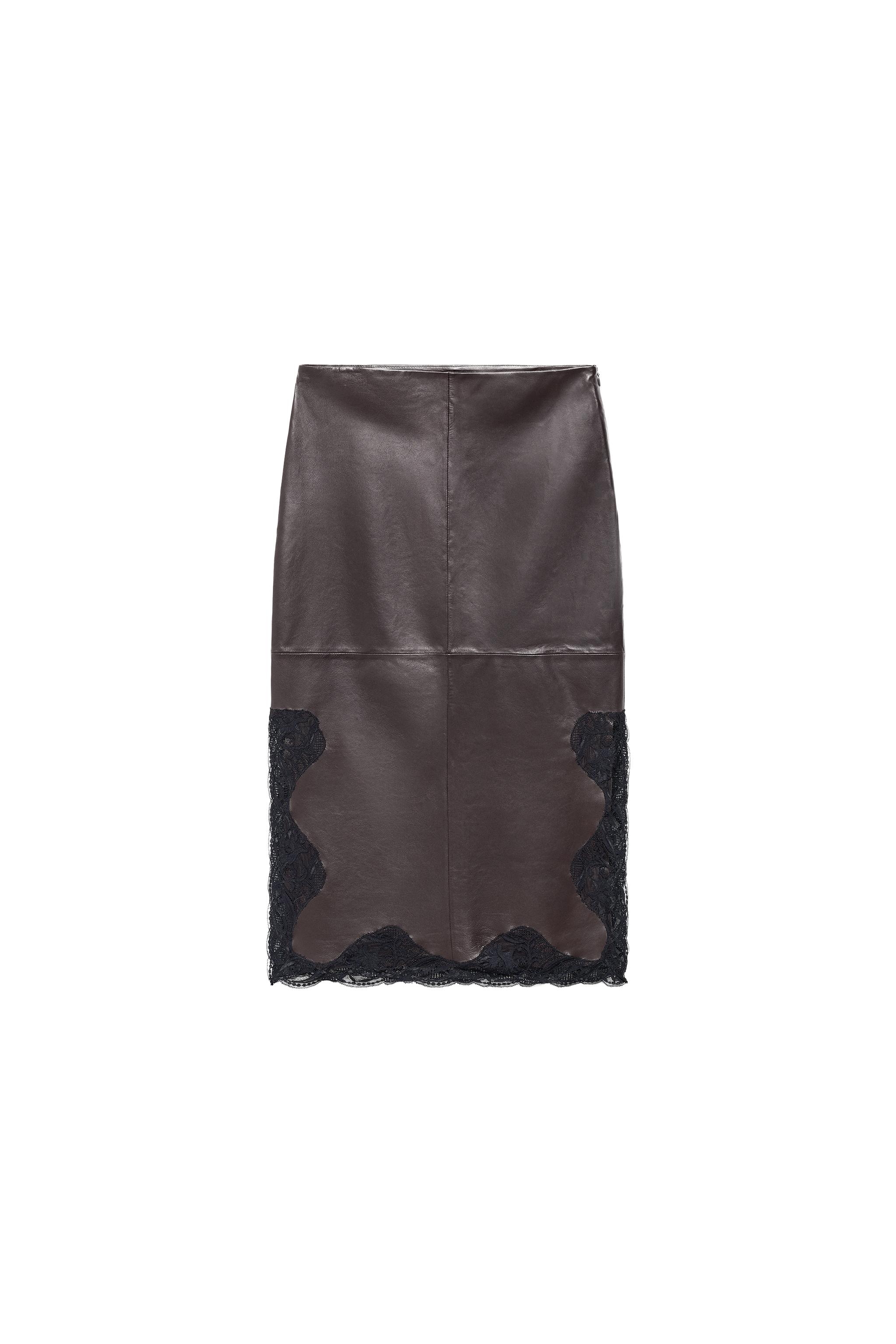 ZIPPERED LEATHER SKIRT ZW COLLECTION | SECOND HAND | Zara Preowned