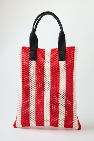 Zara MINI SHOPPER WITH CUT-OUT EFFECT - Red