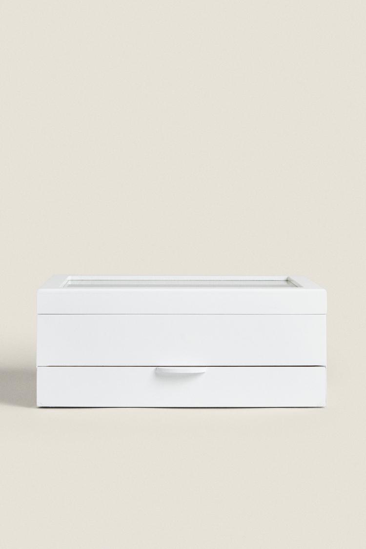 LACQUERED JEWELLERY BOX WITH DRAWER White ZARA Ireland