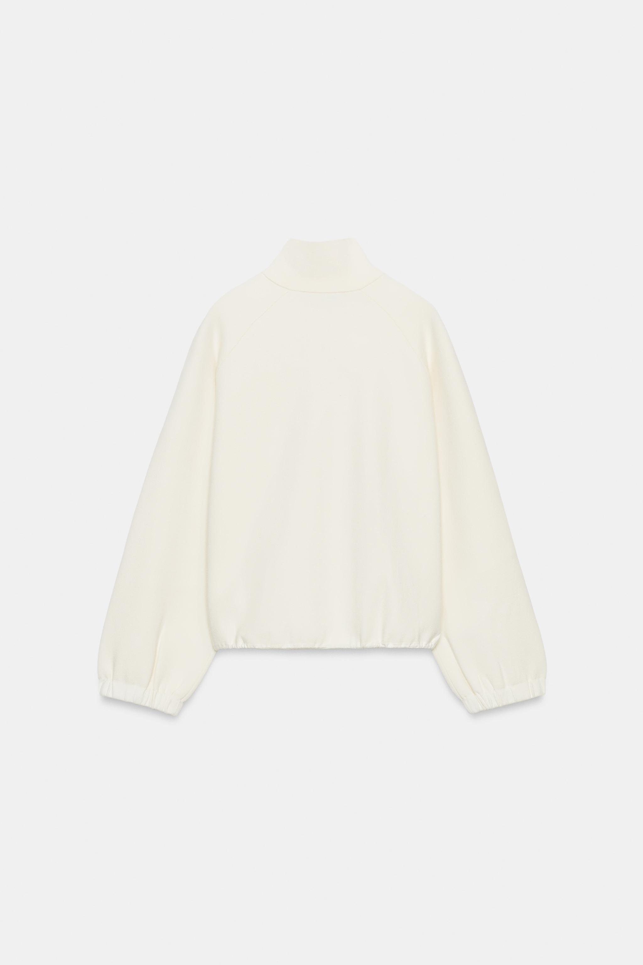 CASACO DE TRICÔ COM ZÍPER - Cru | ZARA Brasil