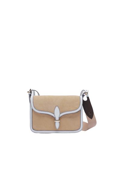 SPLIT LEATHER MIDI CROSSBODY BAG