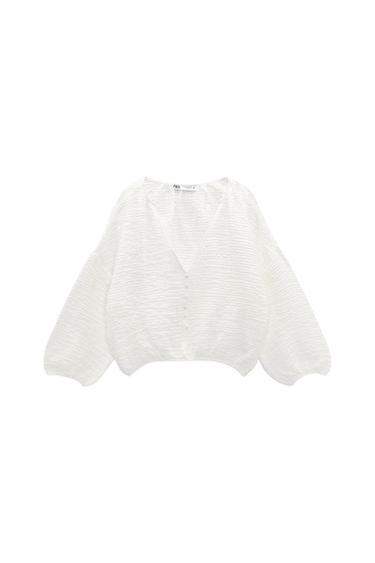 BLUSA SOFT MANGA ABULLONADA
