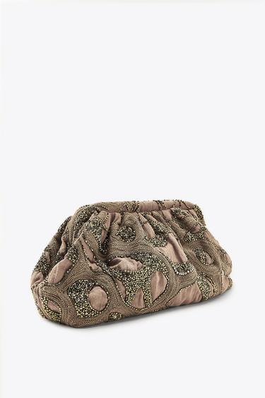 EMBROIDERED BEADED BAG - camel by Zara - Image 3