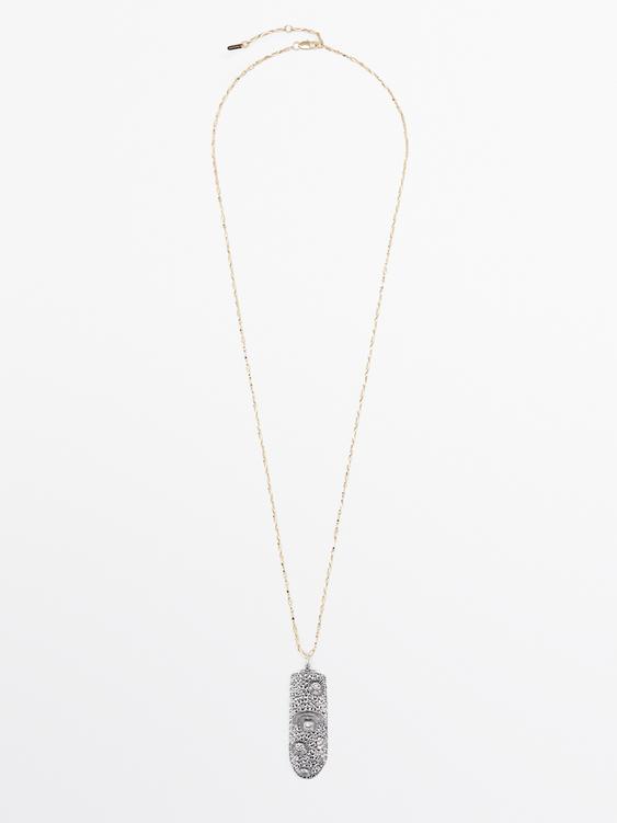 Pendant necklace with metal signet piece from Zara - $90
