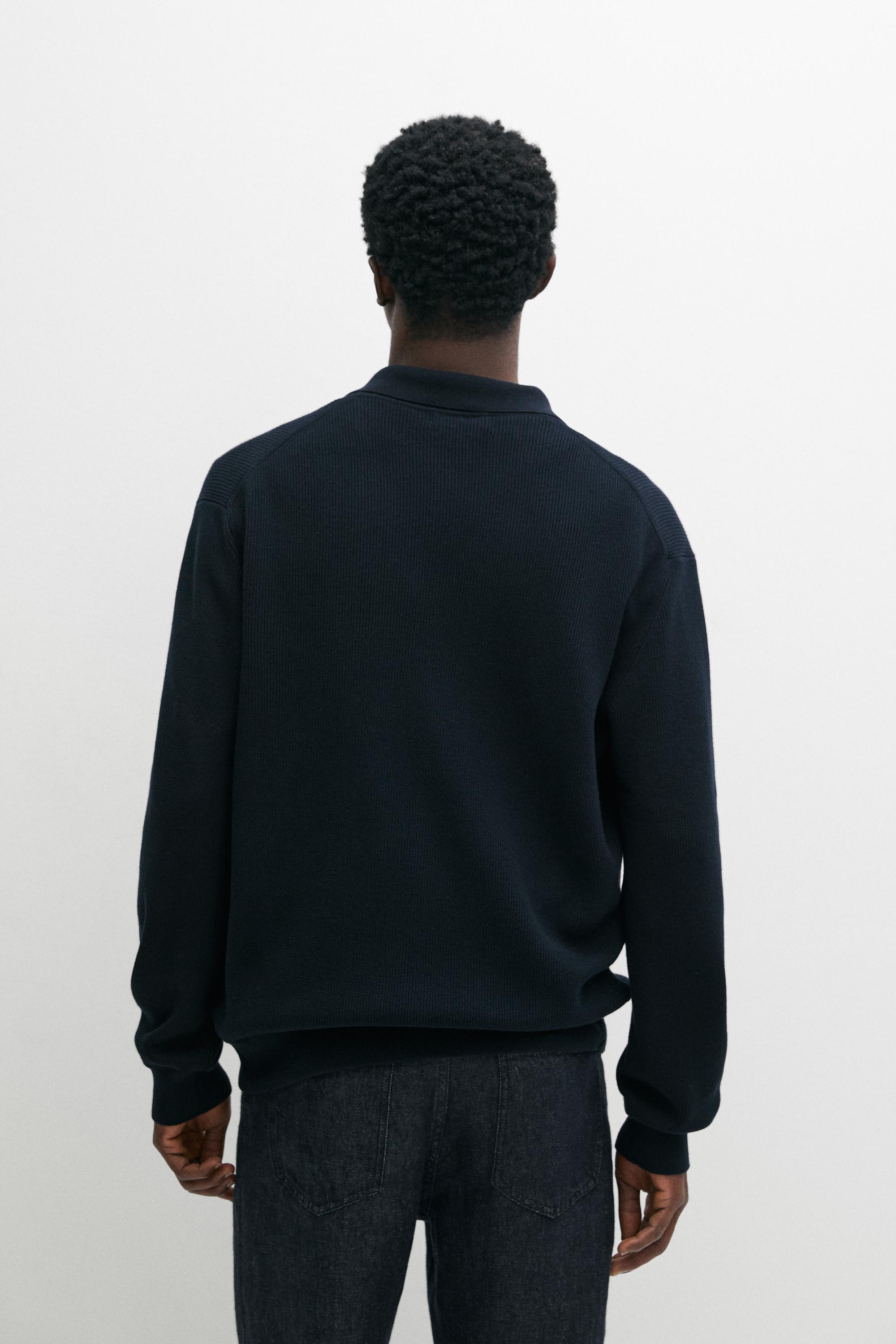 Cardigan en maille 100 % coton à col polo