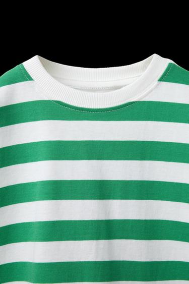 STRIPE PRINT T-SHIRT - Green by Zara