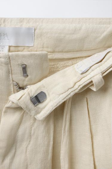 PANTALON 100 % LIN À PLIS - Bis de Zara - Image 3