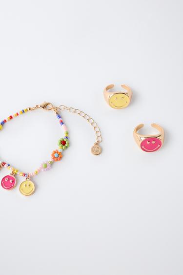 SMILEYWORLD ® PACK OF RINGS AND BEADED BRACELET - Multicoloured by Zara - Image 3