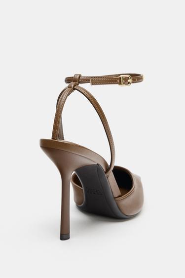 HIGH-HEEL SHOES WITH METAL DETAIL - Brown by Zara - Image 4