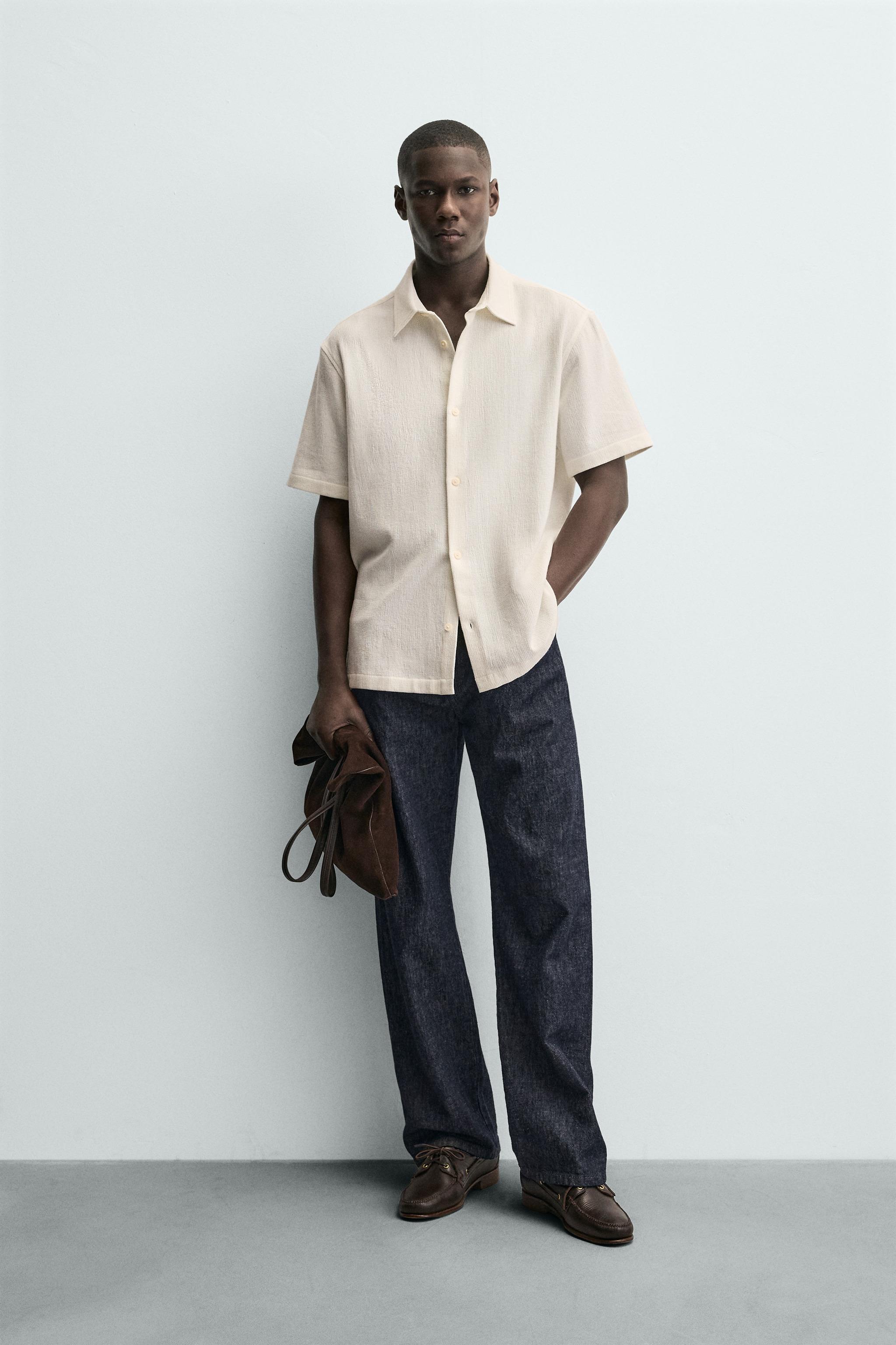 Мужские рубашки Zara REGULAR FIT TEXTURED SHIRT