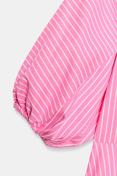 CHEMISE EN POPELINE À RAYURES - Rose de Zara - Image 7