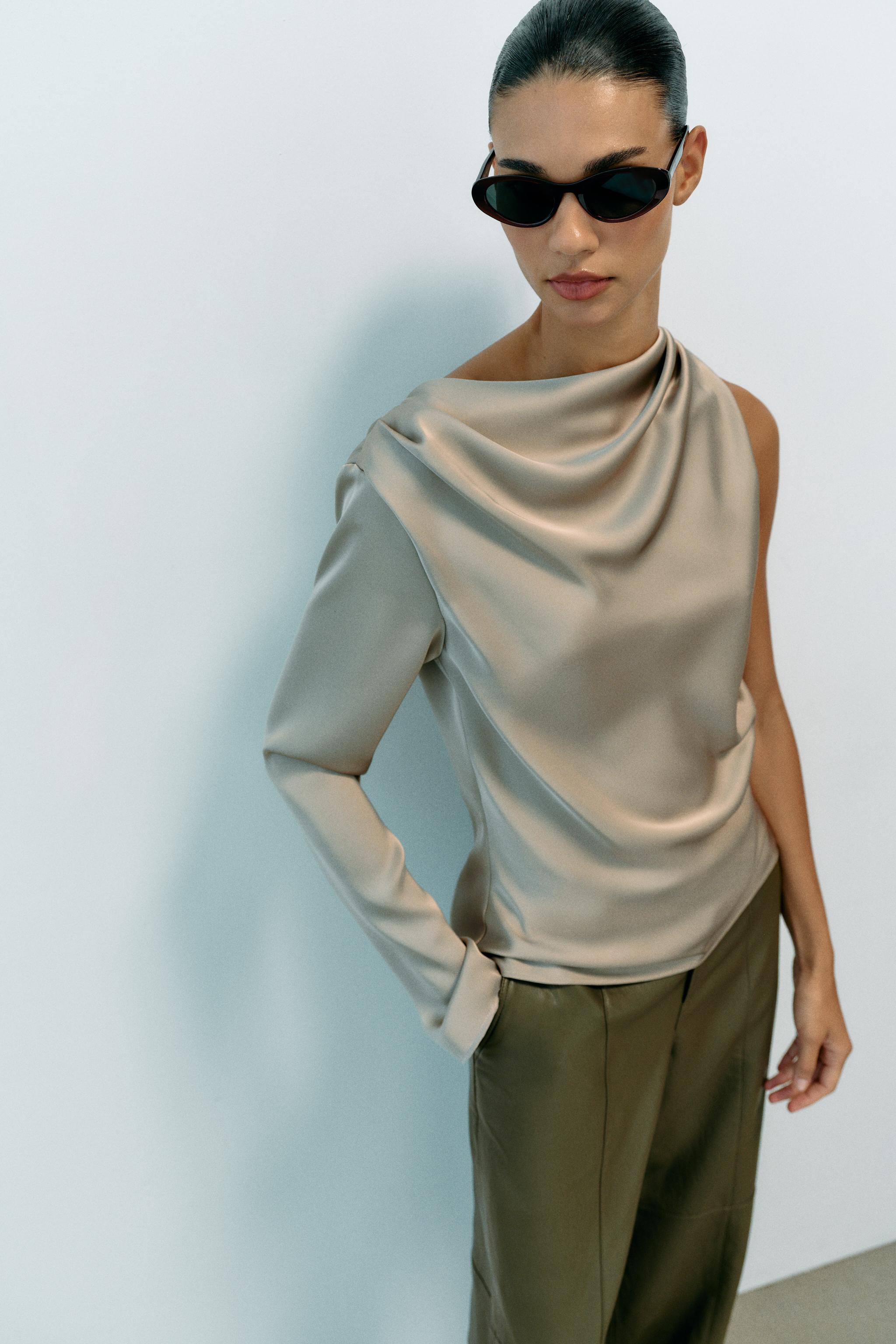 ASYMMETRIC SATIN BLOUSE