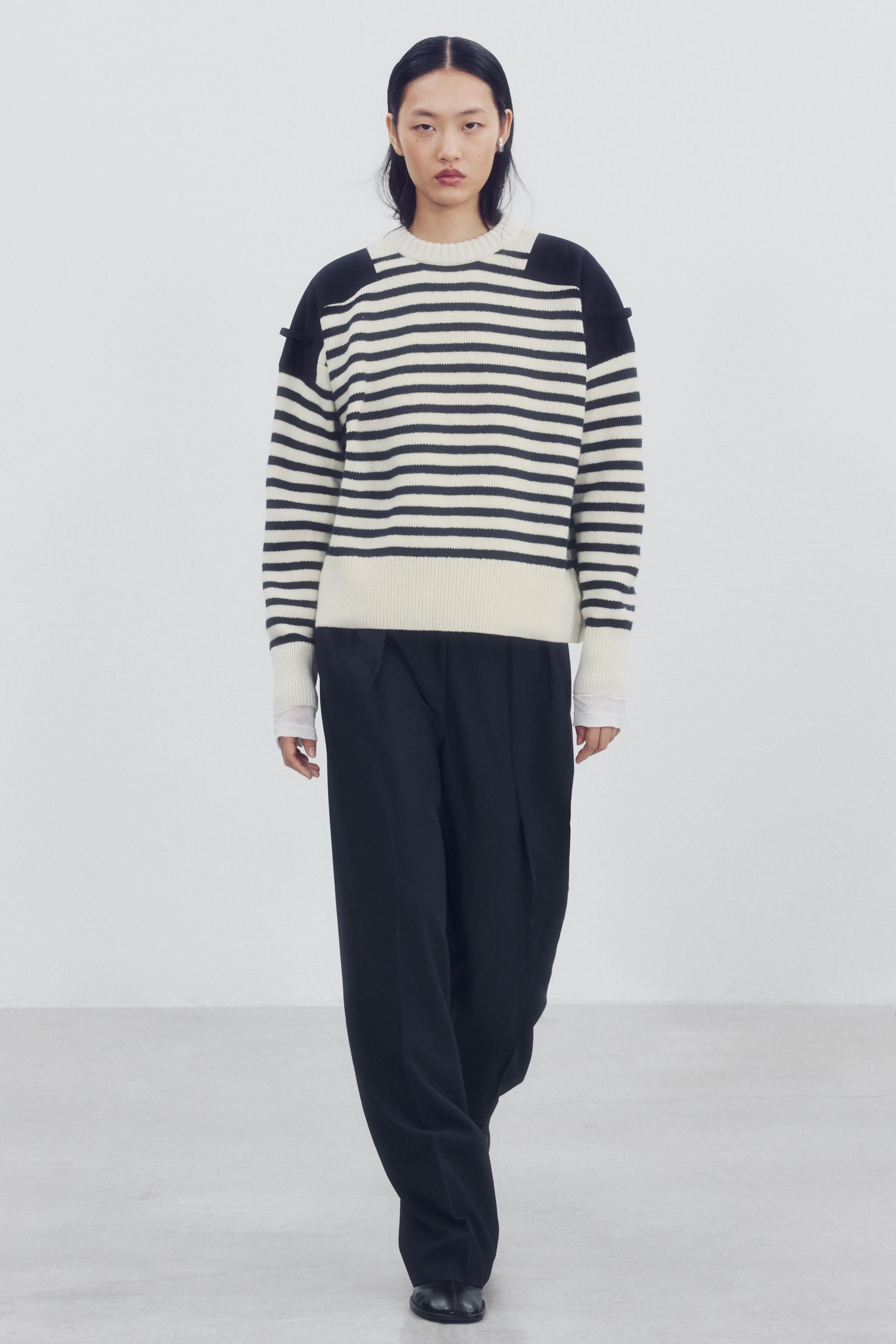 WOOL SWEATER WITH CONTRAST SHOULDERS