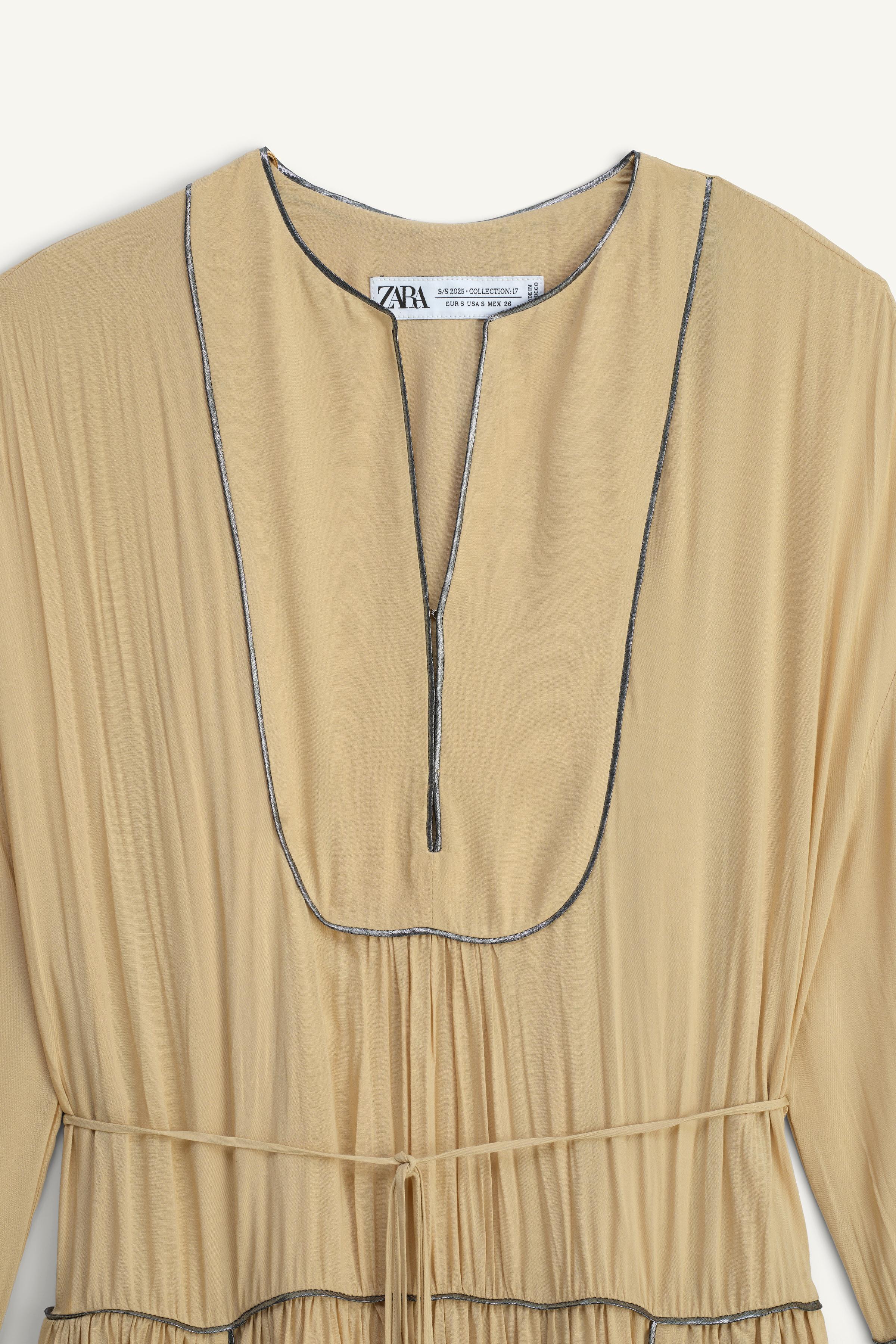 【ZARA】LIMITED EDITION スリット入りロングワンピース LIMITED EDITION スリット入りロングワンピース - ゴールデン
