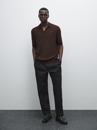 Zara 100% cotton knit polo shirt - TYEFUXIA - Image 0