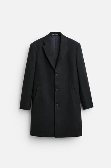 Zara BASIC COAT - Navy blue