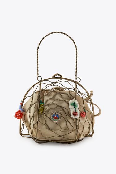 SAC MÉTALLIQUE MULTICHARMS - Bronze de Zara