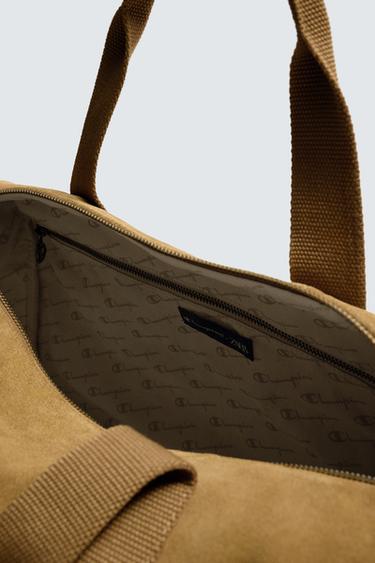 SAC DE VOYAGE EN CUIR CHAMPION ® X ZARA - Marron sable de Zara - Image 4