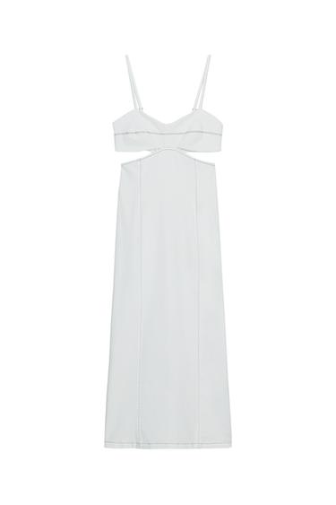 Z1975 MIDI DENIM CUT OUT DRESS