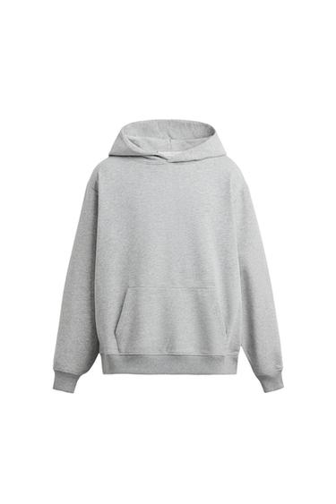 Zara BASIC HOODIE SWEATSHIRT - Gray marl