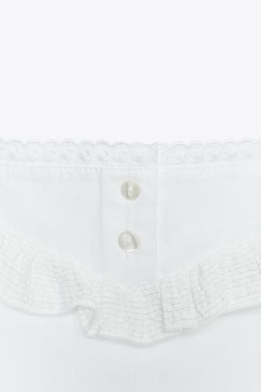 TOP WITH EMBELLISHED TRIM - White by Zara - Image 6