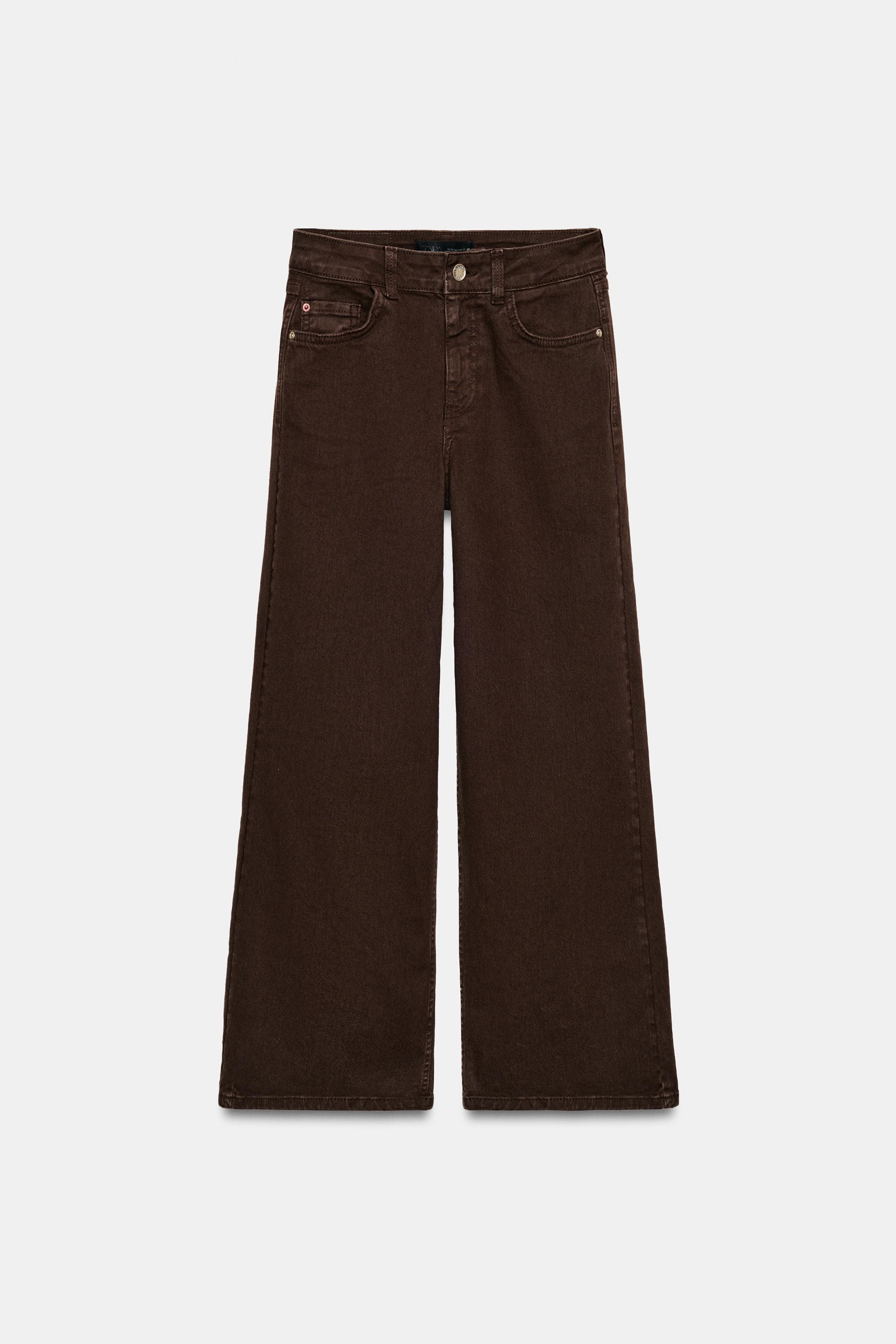 Z1975 ハイウエストクロップドワイドレッグデニムパンツ - ホワイト