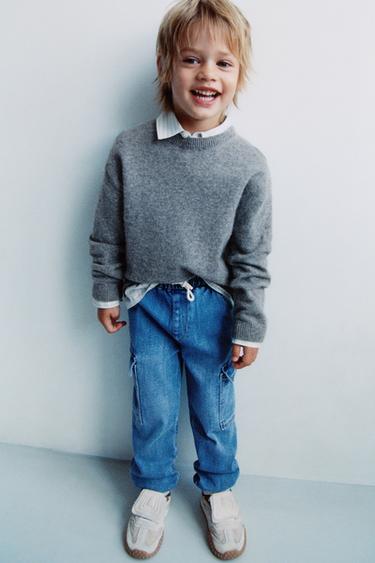 DENIM CARGO TROUSERS - Mid-blue by Zara