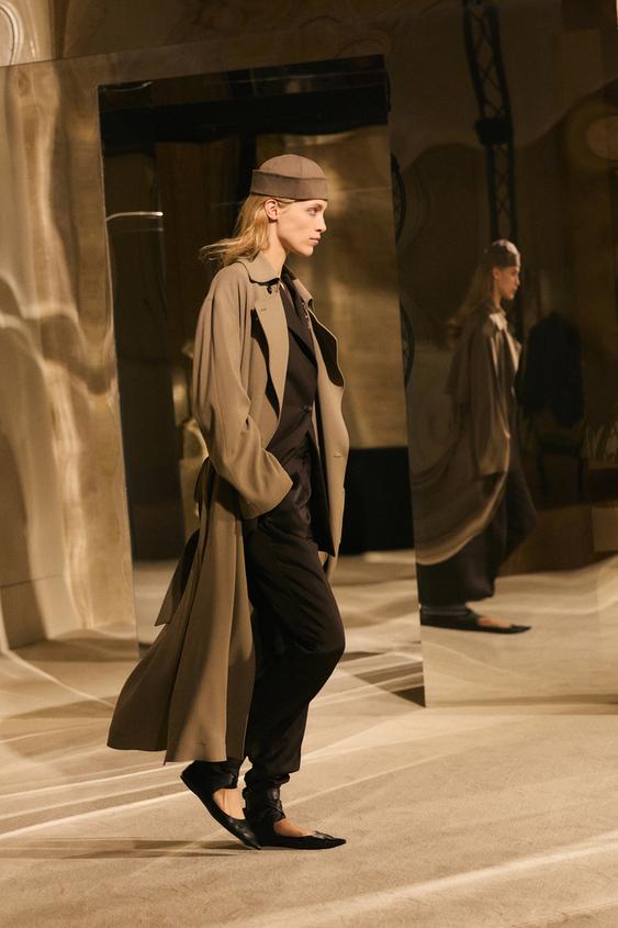 Zara Long fluid wool trench coat - LIMITED EDITION - Sand - Image 0