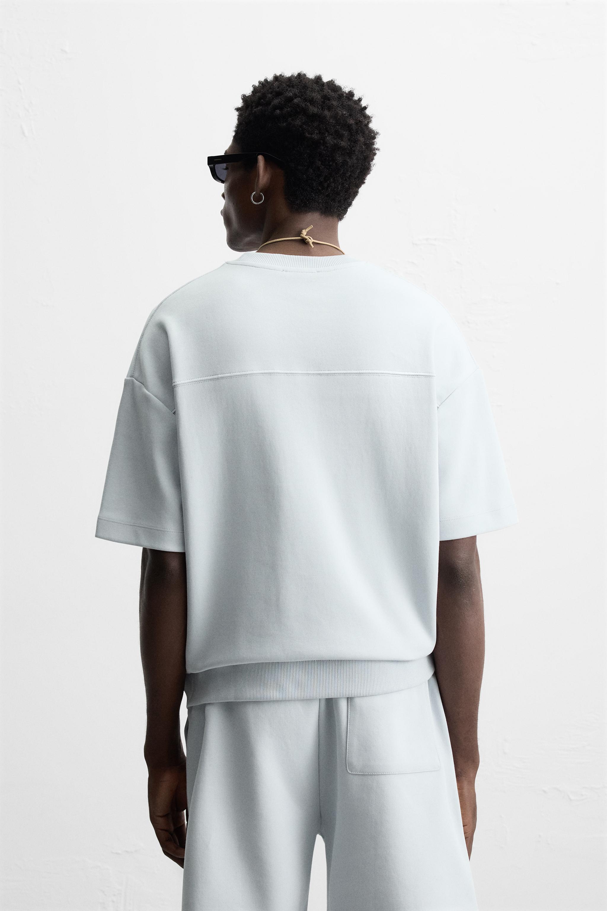 テクニカルテクスチャースウェットシャツ - ブラック | ZARA