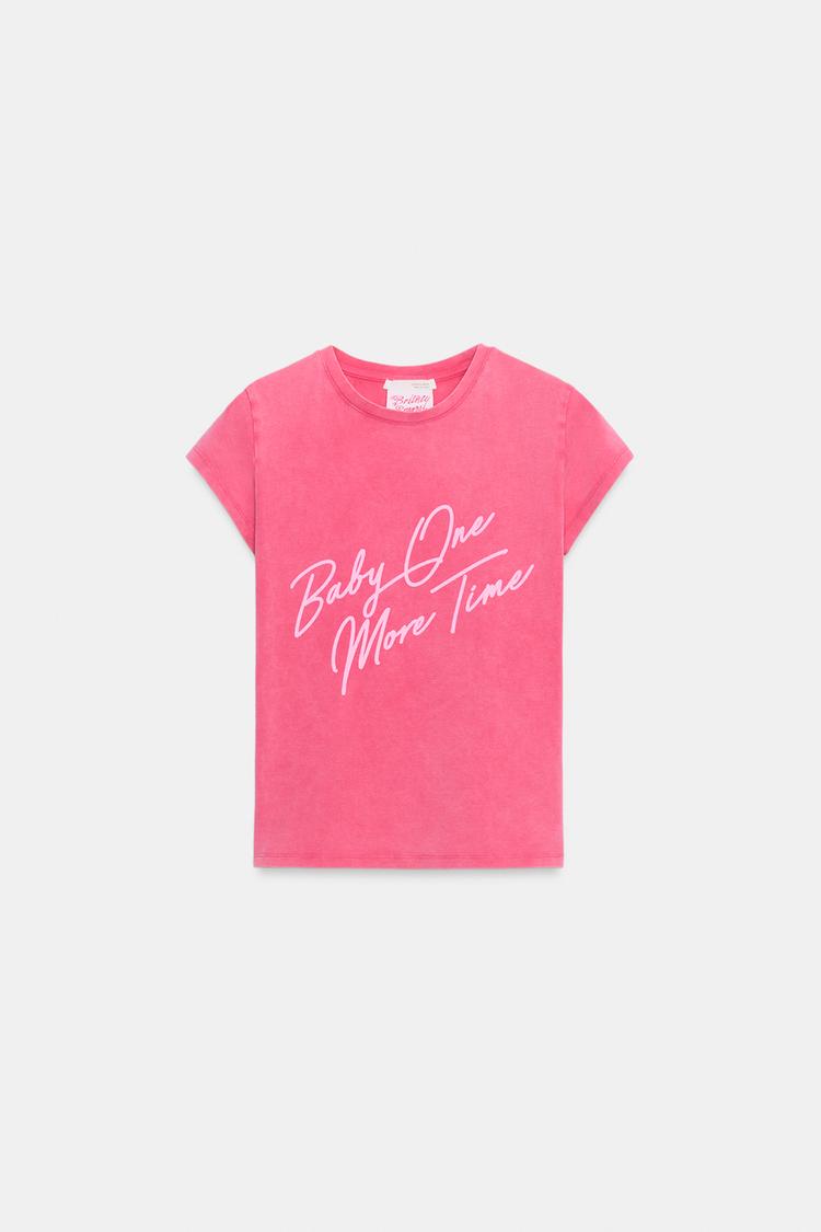 Camiseta corta efecto lavado britney spears