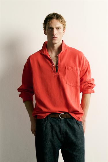CAMISA POLO RELAXED FIT - Rojo de Zara