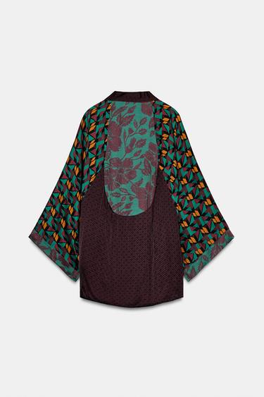 PRINTED SATIN KIMONO - Multicoloured by Zara - Image 6