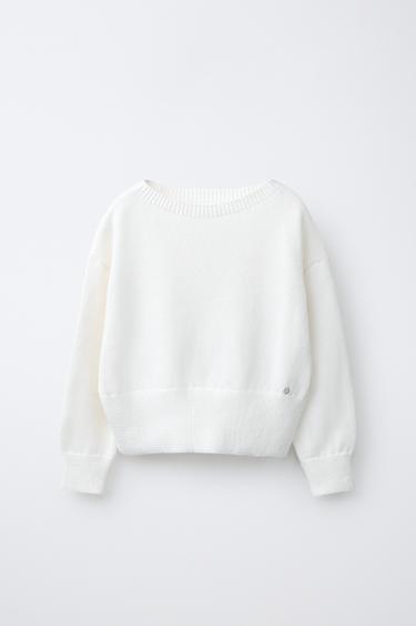 JUMPER WITH BOAT NECK - Ecru by Zara