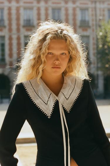 CONTRAST DETACHABLE COLLAR BLAZER - Black by Zara - Image 2