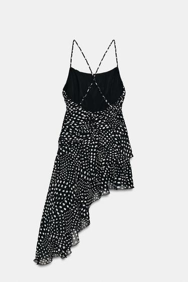 ROBE DRAPÉE À POIS - Noir / Écru de Zara - Image 3